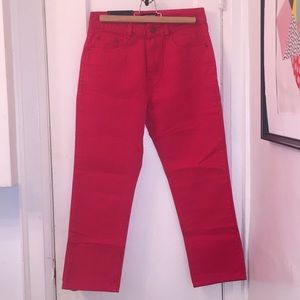Red Mid high ankle length jean